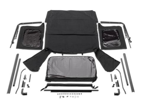 Complete Soft Top w/ Frame Black Diamond Vinyl W/Factory Full Doors 1976-1986 Jeep CJ7 1987-1995 Jeep Wrangler Rugged Ridge