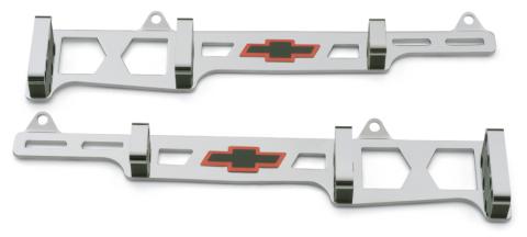 Spark Plug Wire Loom Set Linear Style With Bowtie Logo Fits BB Chevy Chrome Chevrolet Performance Parts