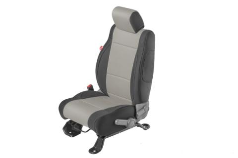 Jeep Wrangler Neoprene Seat Covers Front And Rear with Free Center Console Cover for 11-12 Wrangler Unlimited JK GunMetal Gray