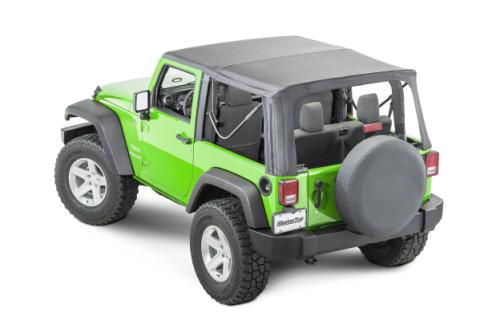 Jeep JK Replacement Top No Doorskins Tinted Glass For 13-18 Jeep Wrangler JK 2 Door Black Diamond MasterTop