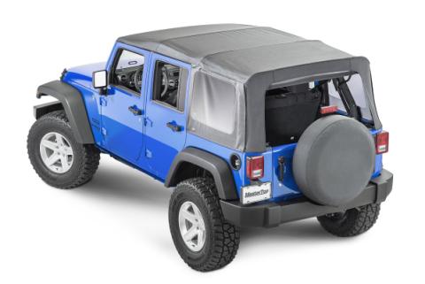 Jeep JK Replacement Top No Doorskins Tinted Glass For 10-18 Jeep Wrangler JK 4 Door Black Diamond MasterTop