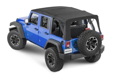Jeep JK Replacement Top Tinted Glass 07-09 Wrangler JK 4 Door Black MasterTwill MasterTop