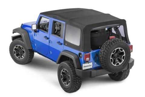 Jeep JK Replacement Top Tinted Glass 07-09 Wrangler JK 4 Door Black MasterTwill MasterTop