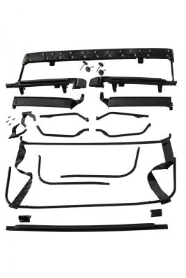 MasterTwill Full Hardware Top Tinted Glass For 07-18 Jeep Wrangler JK 2 Dr Black Master Twill Mastertop