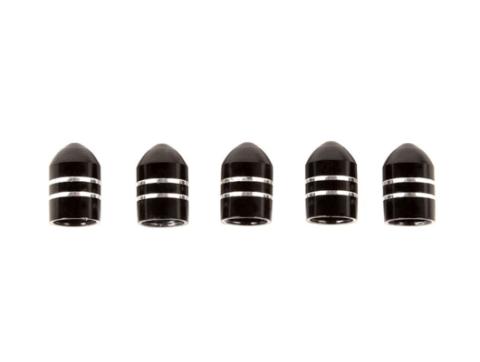 Tire Valve Stem Cap 5 Piece Aluminum Black Rugged Ridge