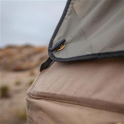 Overlander XL Roof Top Tent 122 Inch W x 76 Inch L x 51 Inch H Load Capacity 770 lbs Coyote Tan Smittybilt