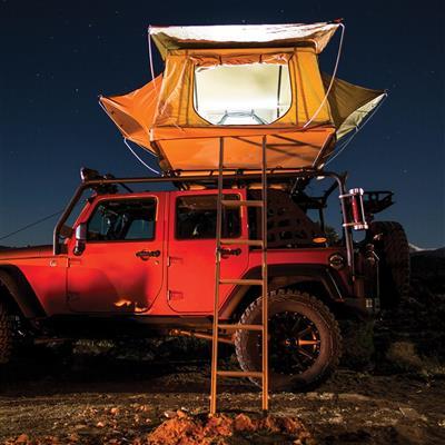 Overlander XL Roof Top Tent 122 Inch W x 76 Inch L x 51 Inch H Load Capacity 770 lbs Coyote Tan Smittybilt