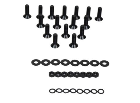 Jeep JK Door Hinge Set 8 Pieces 4 Door 07-18 Wrangler JK Powdercoat Black Kentrol