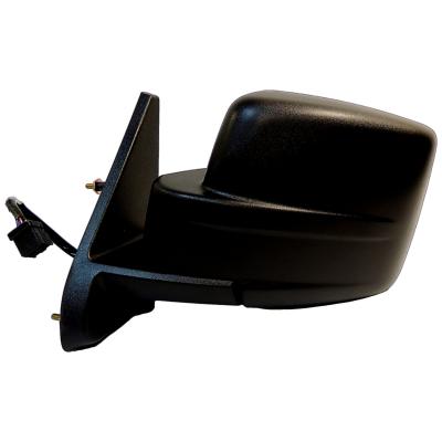 Black ; Left Power, Heated, Manual Folding Mirror for 2011-2015 Jeep MK Patriot Crown Automotive