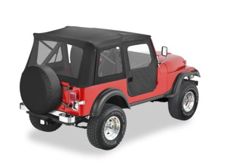 Jeep CJ5 Soft Top Supertop Classic Squareback Soft Tops For Jeep 1955-1975 CJ5 Clear Black Denim Bestop