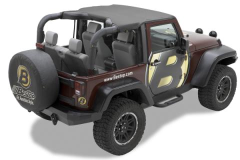 Jeep Bikini Top Header Targa Bikini Tops For Jeep 2010-2018 Wrangler JK 2 Door Black Diamond Fabric Bestop