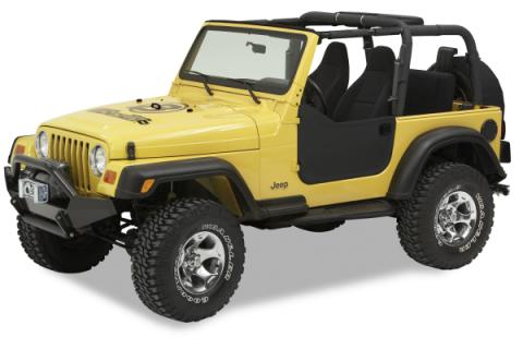 Lower Fabric Half Doors For Jeep 1997-2006 Wrangler TJ Black Diamond Bestop