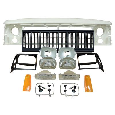 Header Panel Kit w/ Grille &amp; Lights for 1991-1996 Jeep XJ Cherokee Crown Automotive