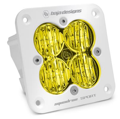 Flush Mount LED Light Pod White Baja Amber Lens Wide Cornering Pattern Squadron Sport Baja Designs