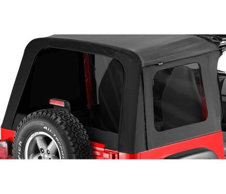 Window Replacement Set For Jeep 1997-2006 Wrangler TJ Fits Sunrider 51699, 51719 Black Diamond Bestop