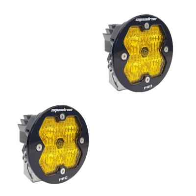 Squadron-R 2.0 Pro Black LED Auxiliary Light Pod Pair (No Harness) Universal Baja Amber Wide Cornering Baja Designs