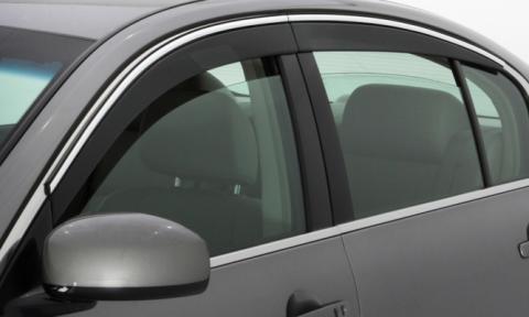 Ventvisor Deflector Low Profile Side Window for 2022-2024 Jeep Grand Cherokee Smoke w/Chrome Trim Low Profile 4 Piece AVS