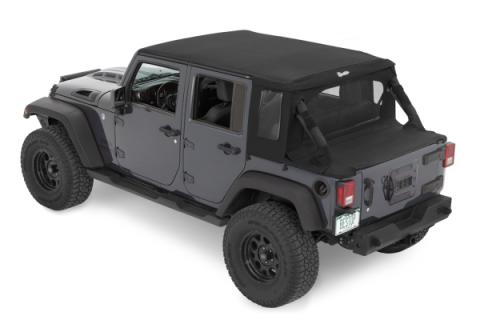 Jeep Wrangler Halftop Soft Top Conversion Kit For Jeep 2007-2018 Wrangler JK 4 Door Black Diamond Bestop
