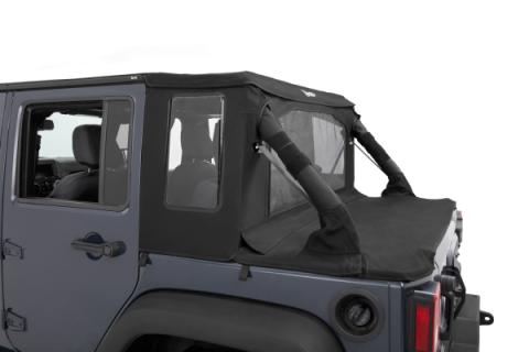 Jeep Wrangler Halftop Soft Top Conversion Kit For Jeep 2007-2018 Wrangler JK 4 Door Black Diamond Bestop
