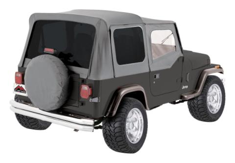 Gray Denim Soft Top w/ Tinted Windows for YJ Wrangler w/ Soft Upper Doors RT Off Road