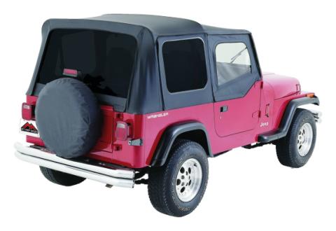 Soft Top 1987-1995 YJ Wrangler Black Denim w/Tinted Windows w/Frames/Soft Upper Doors/Hardware RT Off Road