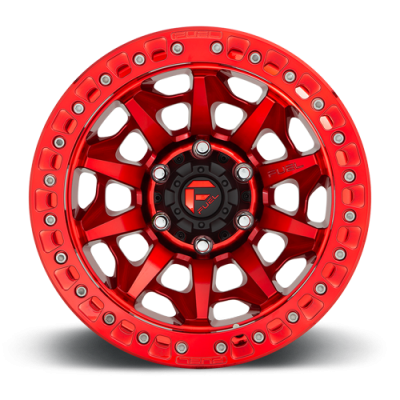 Aluminum Wheels 17X9 Covert Beadlock D113 5 On 150 Candy Red 110.1 Bore -15 Offset Multi Spoke Fuel Off Road Wheels