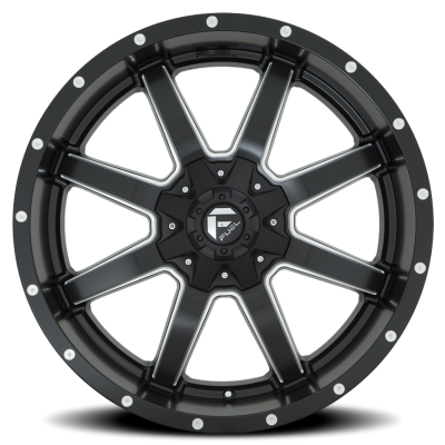 Aluminum Wheels 22X9.5 Maverick D538 8 On 180 Black Milled 125.2 Bore 25 Offset Fuel Off Road Wheels