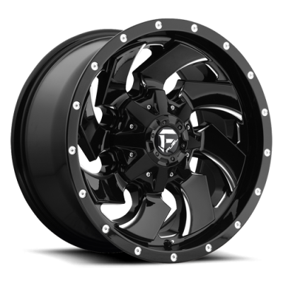 Aluminum Wheels 18X9 Cleaver D574 5 On 114.3/5 On 127 Gloss Black/Milled 78.1 Bore -12 Offset 8 Spoke Fuel Off Road Wheels