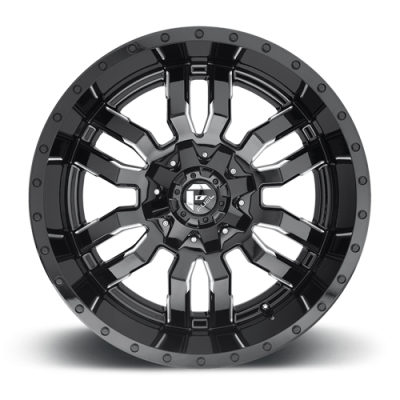 Aluminum Wheels 22X10 Sledge D595 8 On 170 Gloss Black Milled 125.1 Bore 10 Offset Fuel Off Road Wheels