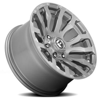Aluminum Wheels 22X12 Blitz D693 8 On 170 Brushed Gunmetal Gray Tinted Clear 125.1 Bore -44 Offset Multi Spoke Fuel Off Road Wheels