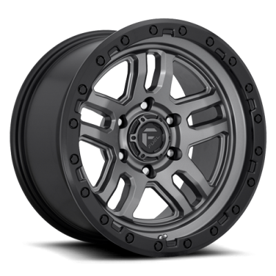 Aluminum Wheels 17X9 AMMO D701 6 On 135 Matte Gunmetal Gray W/Black Bead Ring 87.1 Bore -12 Offset 5 Spoke Fuel Off Road Wheels