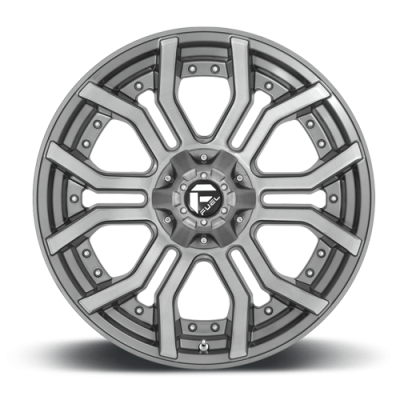 Aluminum Wheels 22X10 Rage Platinum D713 8 On 165.1 Brushed Gunmetal Gray Tinted Clear 125.2 Bore -18 Offset Fuel Off Road Wheels