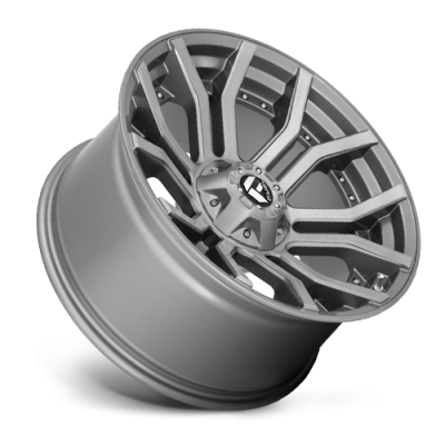 Aluminum Wheels 24X12 Rage Platinum D713 8 On 165.1 Brushed Gunmetal Gray Tinted Clear 125.2 Bore -44 Offset Fuel Off Road Wheels