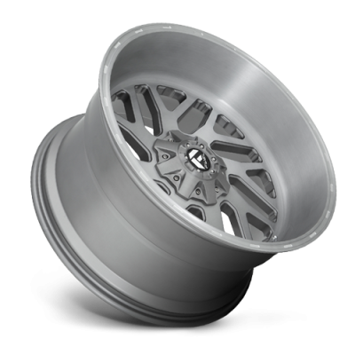 Aluminum Wheels 24X12 Triton Platinum D715 8 On 180 Brush Gunmetal Gray/Clear Tint 124.2 Bore -44 Offset Mesh Spoke Fuel Off Road Wheels