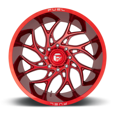 Aluminum Wheels 24X12 Runner D742 6 On 135 Candy Red Milled 87.1 Bore -44 Offset Fuel Off Road Wheels