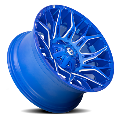 Aluminum Wheels 22X10 Twitch D770 5 On 114.3/5 On 127 Anodized Blue Milled 78 Bore -18 Offset Fuel Off Road Wheels