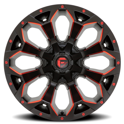 Aluminum Wheels 17X9 Assault D787 6 On 135/6 On 139.7 Matte Black Milled Red Tint 106.1 Bore 2 Offset Fuel Off Road Wheels
