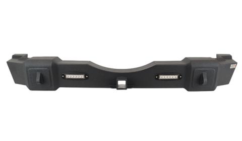 Jeep JK Rear Bumper W/LED's 07-18 Wrangler JK Rubicon and Unlimited Steel Black Textured Powdercoat Fishbone Offroad