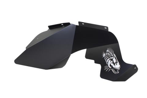 Jeep JK Logo Aluminum Inner Fenders 07-18 Wrangler JK Black Powdercoat Fishbone Offroad
