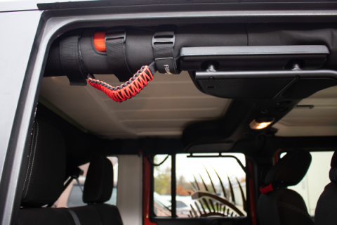 Paracord Grab Handles w/Three Straps Red Fishbone Offroad