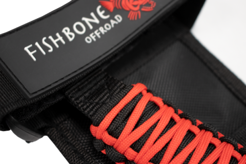 Paracord Grab Handles w/Three Straps Red Fishbone Offroad