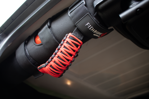 Paracord Grab Handles w/Three Straps Red Fishbone Offroad
