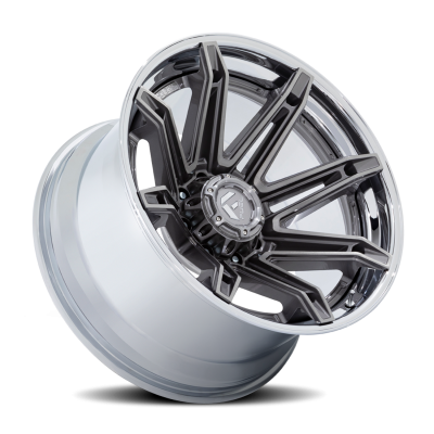 Aluminum Wheels 20X10 Brawl FC401AP 8 On 180 Platinum Silver Chrome Lip 124.2 Bore -18 Offset Fuel Off Road Wheels
