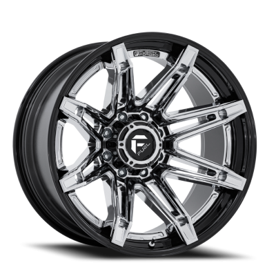 Aluminum Wheels 24X12 Brawl FC401PB 8 On 180 Chrome/Gloss Black Lip 124.2 Bore -44 Offset Fuel Off Road Wheels