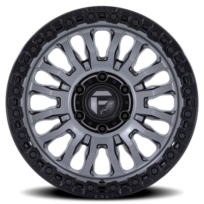 Aluminum Wheels 20X9 Rincon SBL FC857AB 8 On 180 Matte Gunmetal Gray Matte Black Lip 124.2 Bore 20 Offset Fuel Off Road Wheels