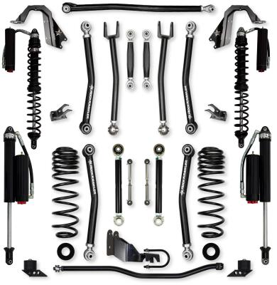 3.5 Inch Coilover X-Factor No Limits Mid-Arm Suspension System for Jeep Wrangler JLU Gas Models Comp System Stage 2 Rock Krawler