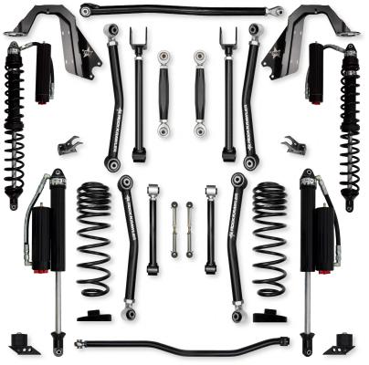4.5 Inch Adventure X Coilover No Limits Mid-Arm Suspension System for Jeep Wrangler JLU Gas Models Comp System Stage 2 Rock Krawler