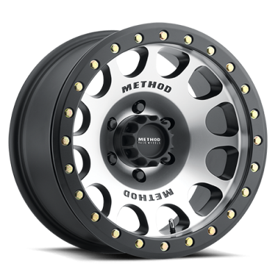 Aluminum Wheels 17x9 Beadlock MR105 Bolt Pattern 6 On 139.7 Offset -38 Lip Size 1.77 Matte Black MBM Machined Face Method