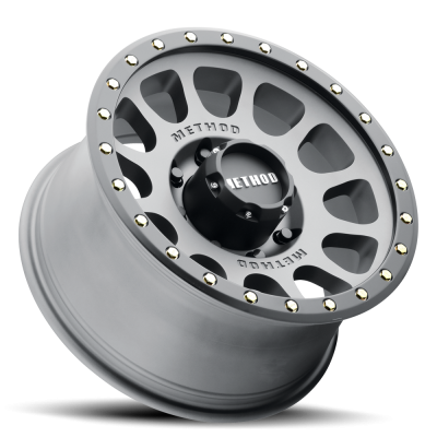 Aluminum Wheels 20x9 NV MR305 Bolt Pattern 8 On 165.1 Offset 18 Lip Size 1.42 Titanium TT Matte Black Lip Method