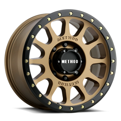 Aluminum Wheels 18x9 NV HD MR305 Bolt Pattern 8 On 180 Offset 18 Lip Size 1.38 Method Bronze BRZ Black Street Loc Method